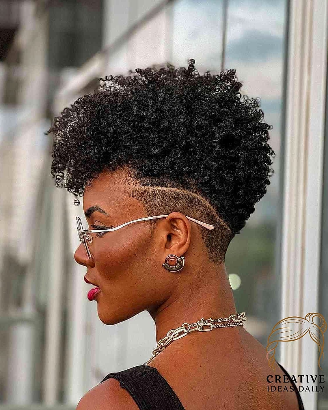 Short Natural Hair Updo with Pins
