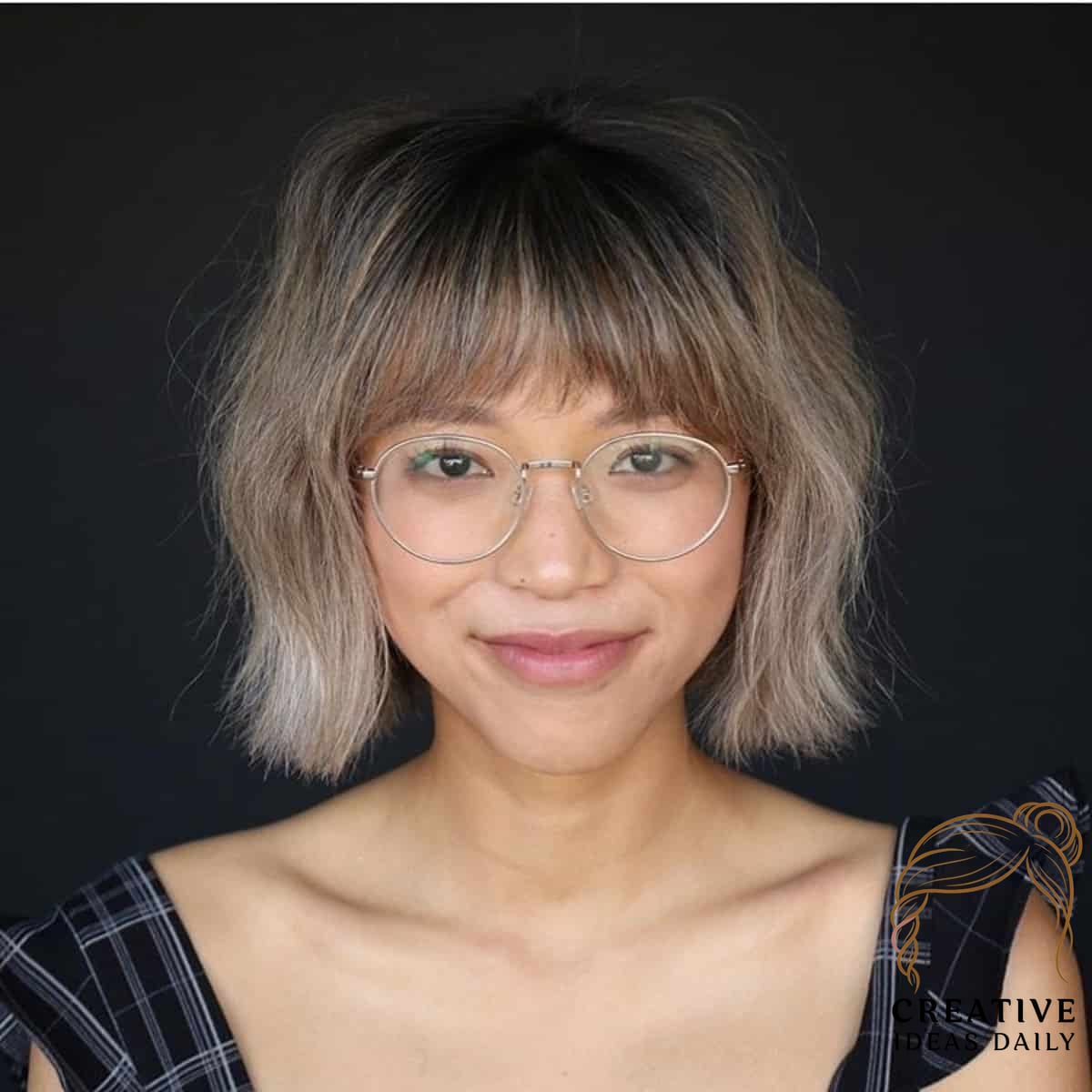 Short Ombre Hair with Soft Bangs