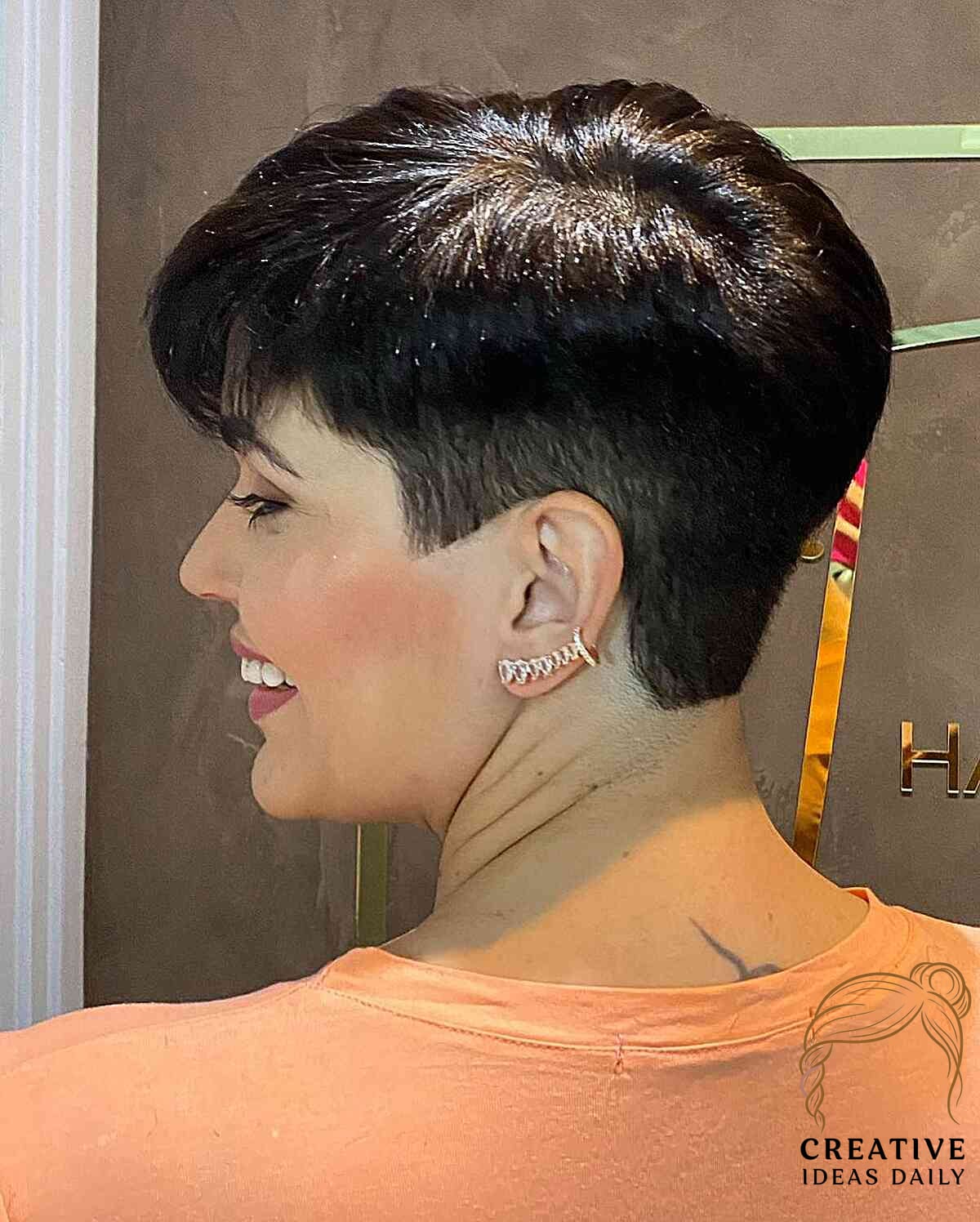 Short Pixie Cut with Shaved Sides and Nape