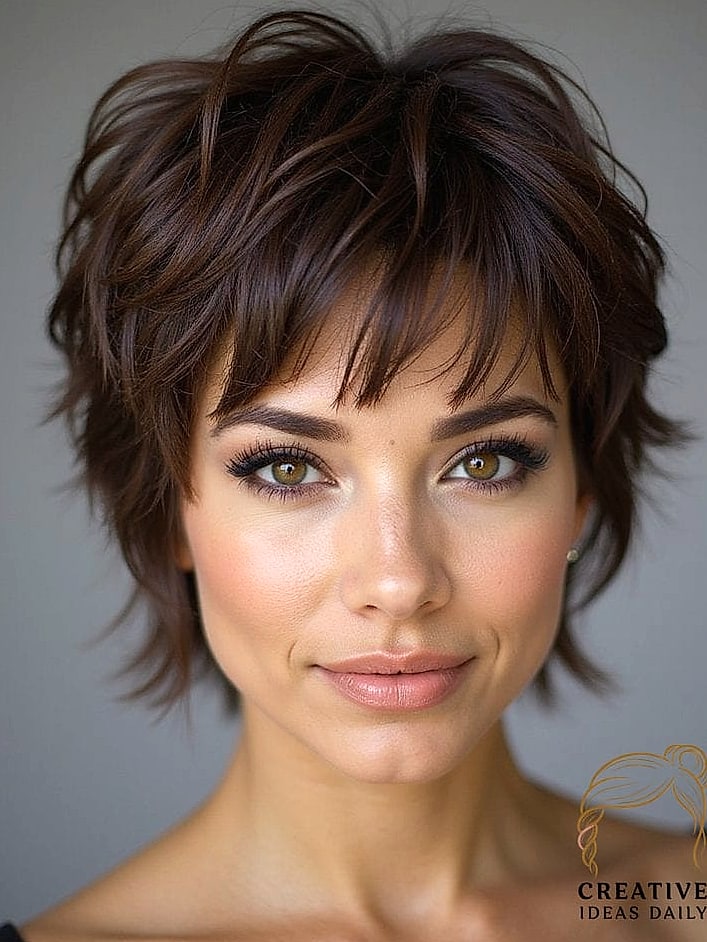 22 Short Hair Haircuts Ideas That Will Transform Your Look 21 Short Shag with Bangs