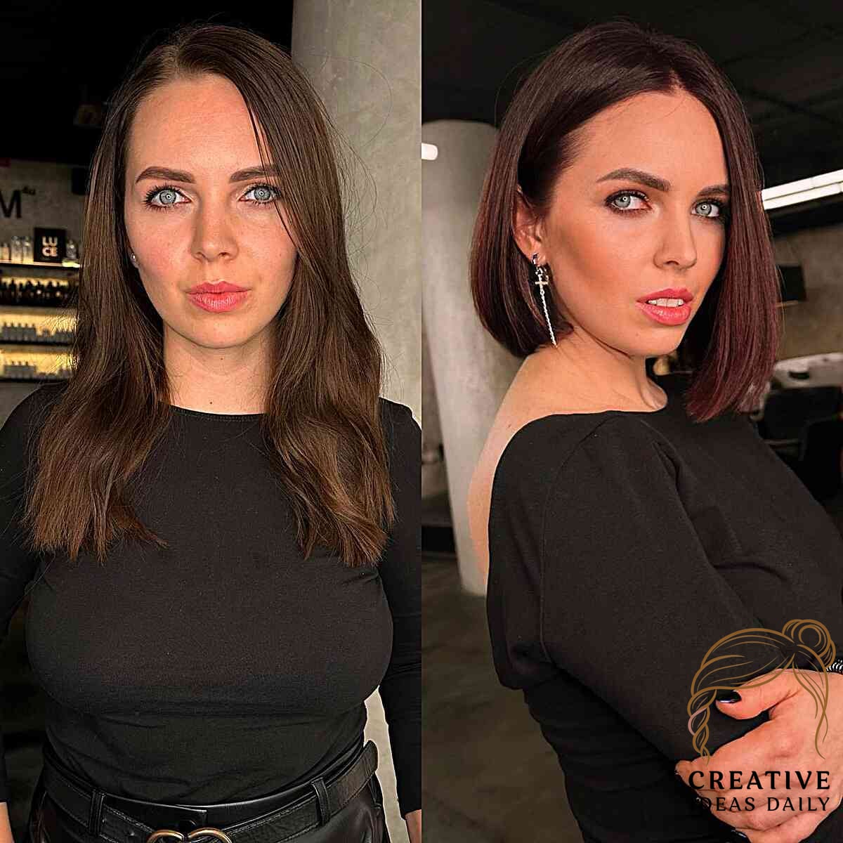Short Straight Very Dark-Toned Hair