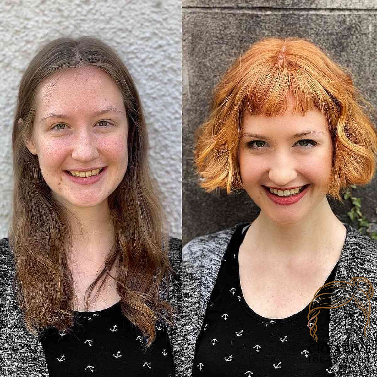 Short Wavy Hair with Micro Bangs