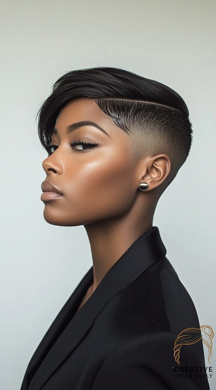 Side-Parted Copper Pixie