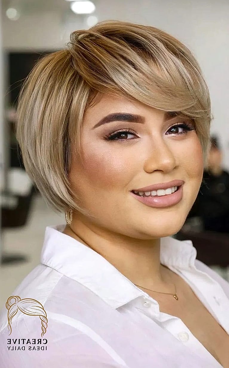 Side-Swept Pixie with Long Bangs