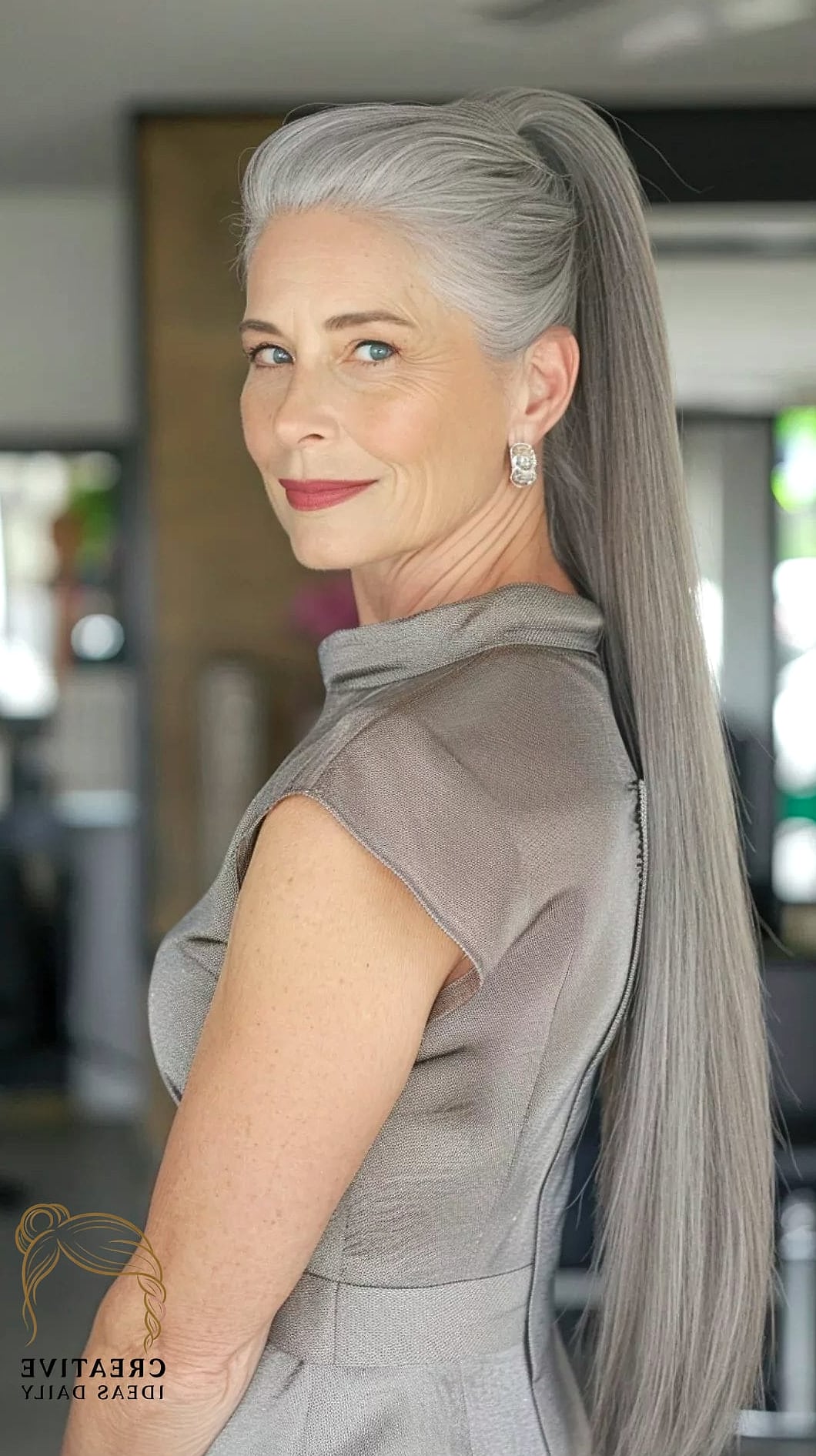 Silver And Gray Straight Hair