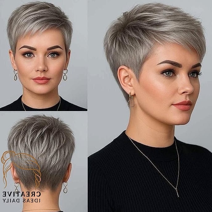 Silver Pixie Cut