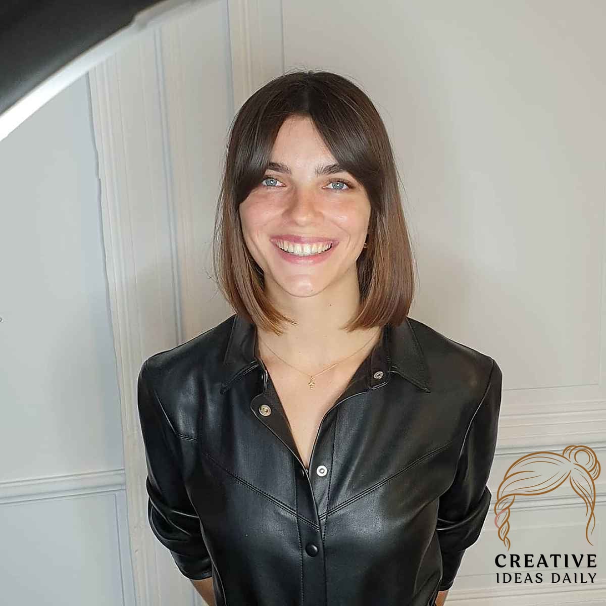 Sleek Bob with Bangs for Straight Hair
