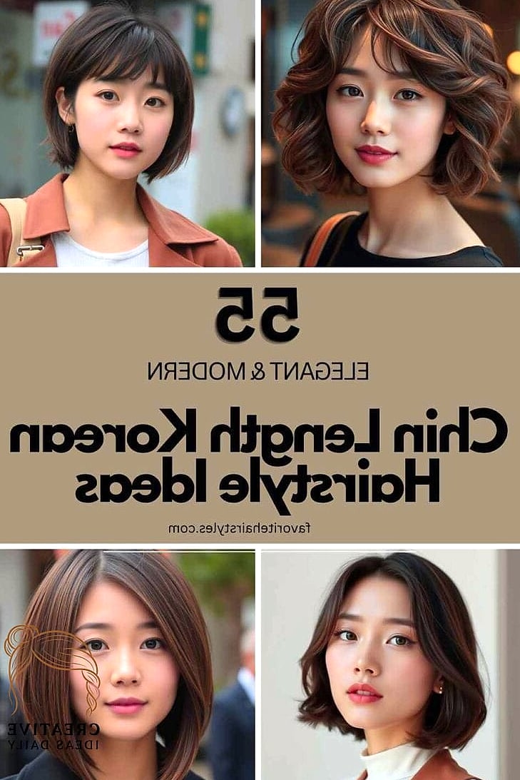 21 Asian Short Hair Ideas That Are Trending Right Now 5 Sleek Chin-Length Bob with Side Part