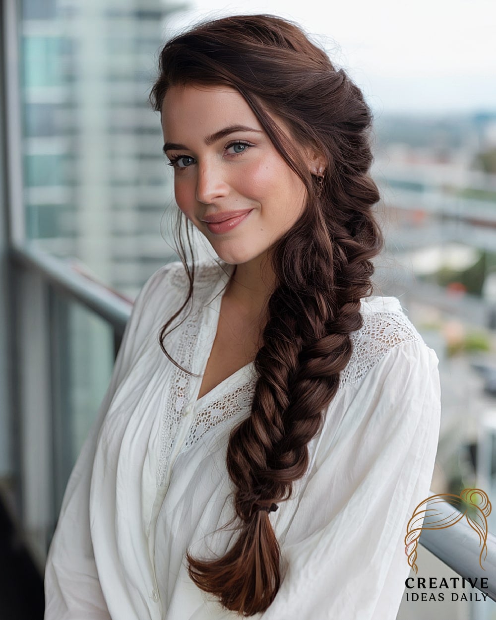 Sleek Low Braid For Long Thick Hair