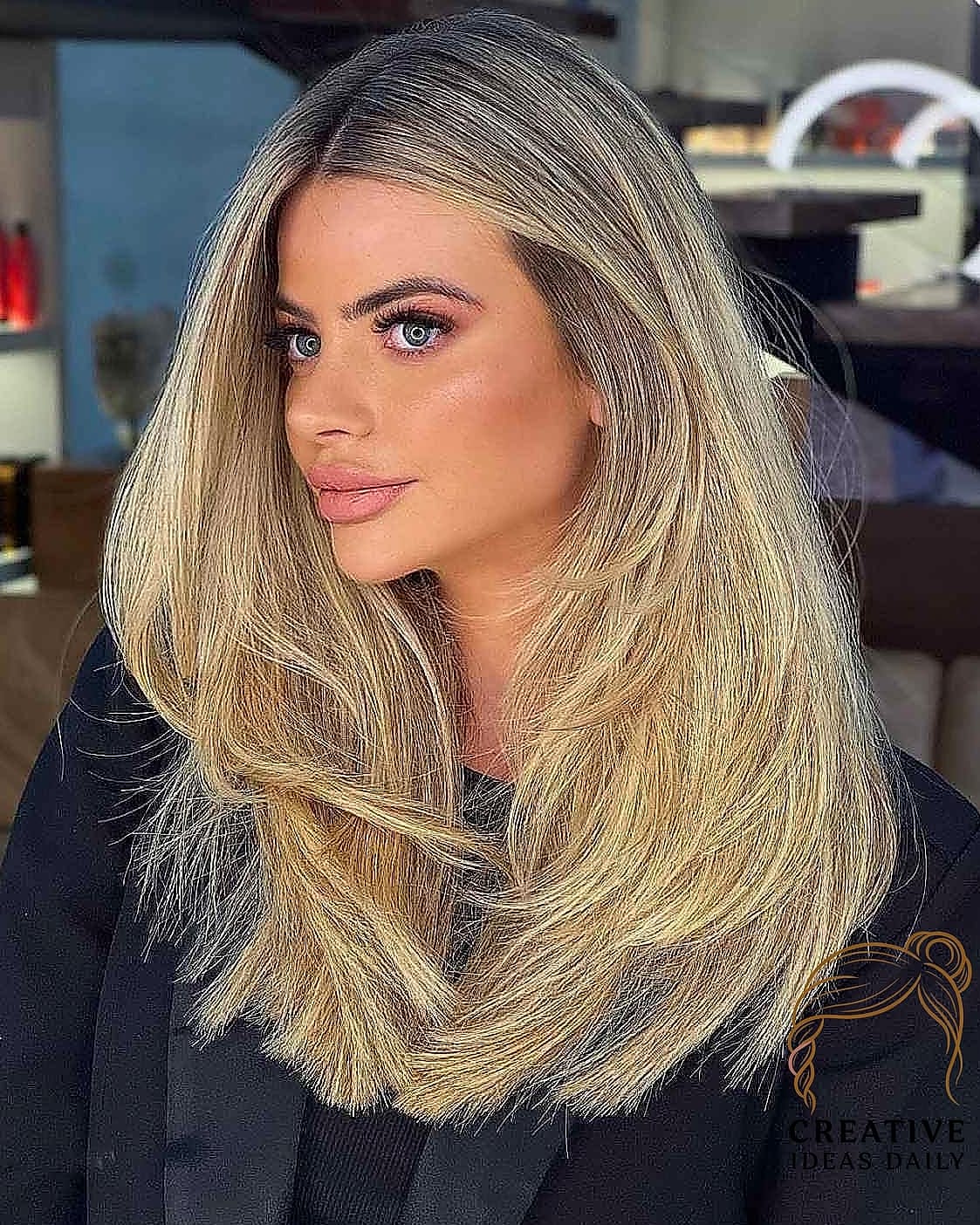 Sleek Middle Part Straight Hair