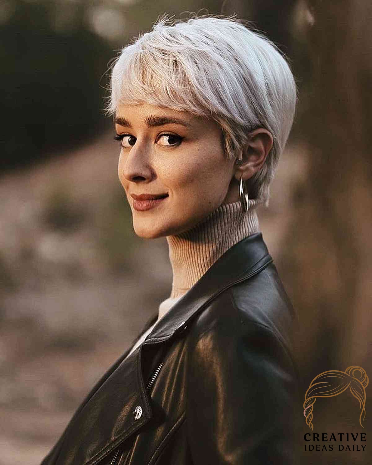 Sleek Short Hair with a Side-Swept Fringe