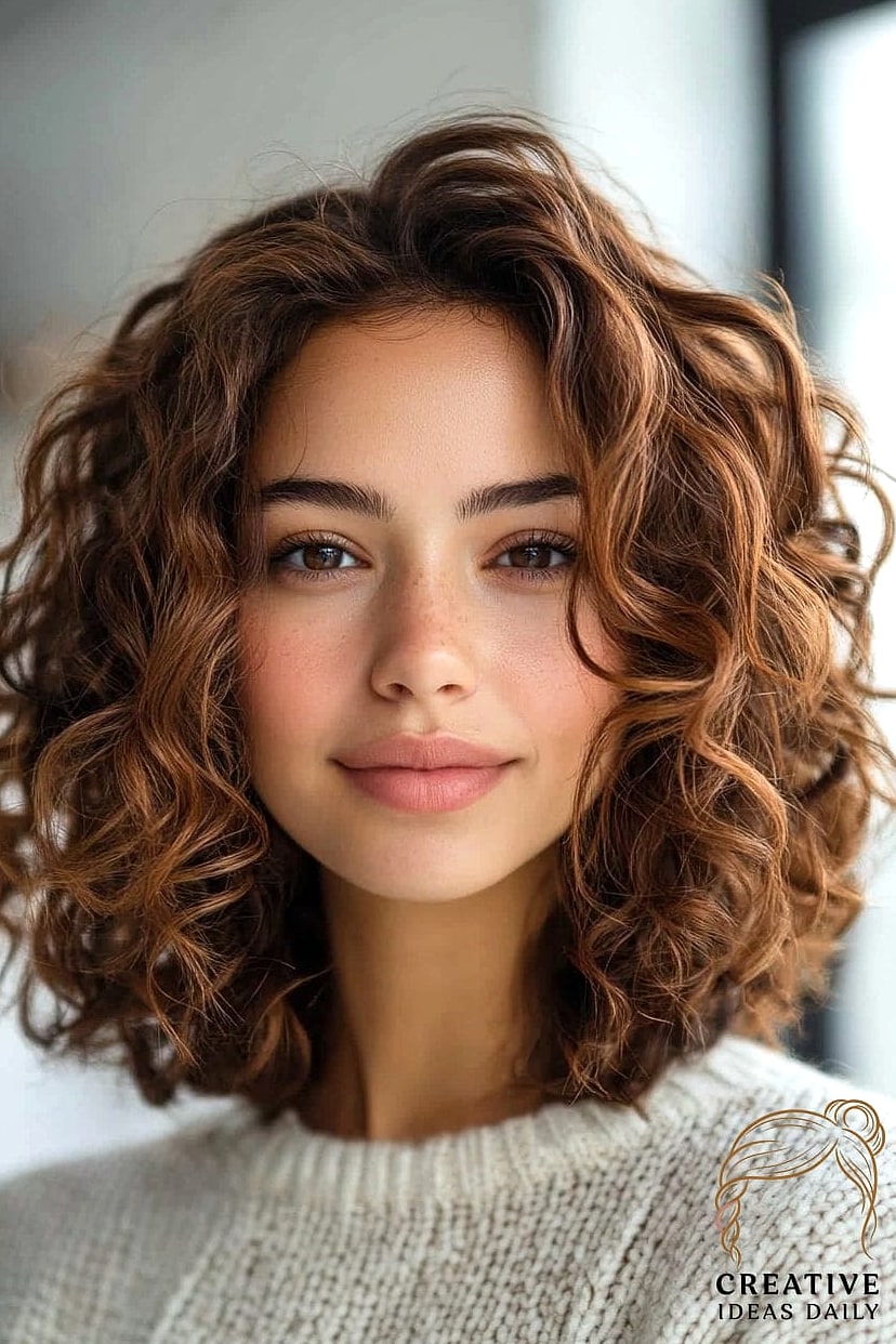 Soft Curls with a Deep Side Part