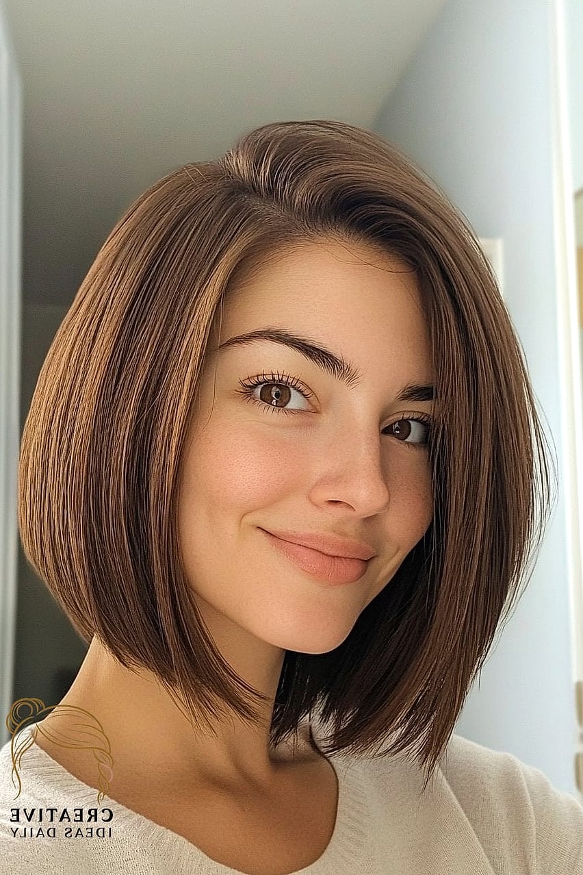 Softly Layered Bob with Side Part