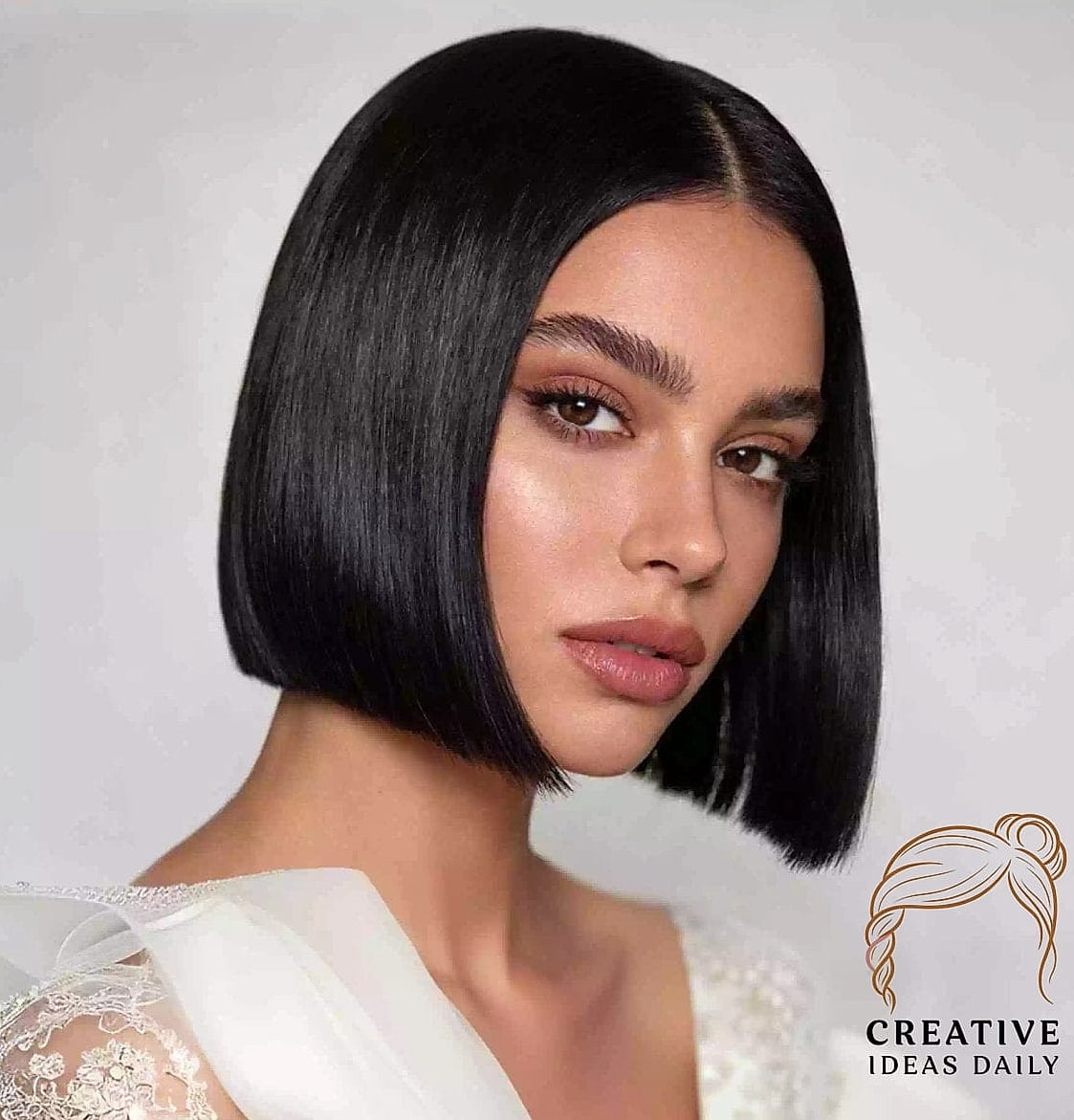 Straight Bob with a Blunt Fringe and Rounded Ends