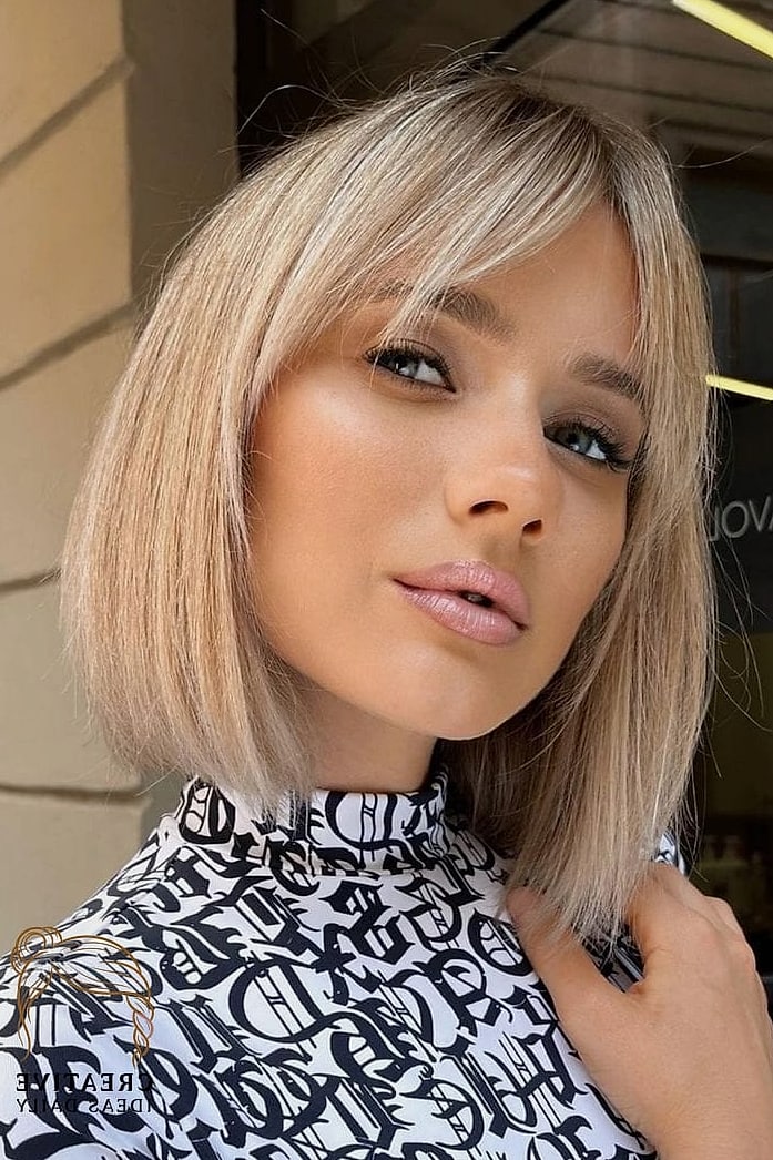 Straight Bob with Curtain Fringe