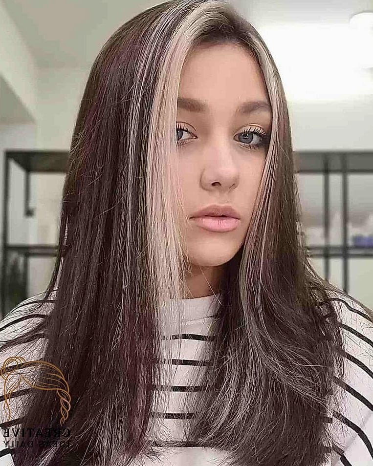 Straight Hair With Money Piece Highlights