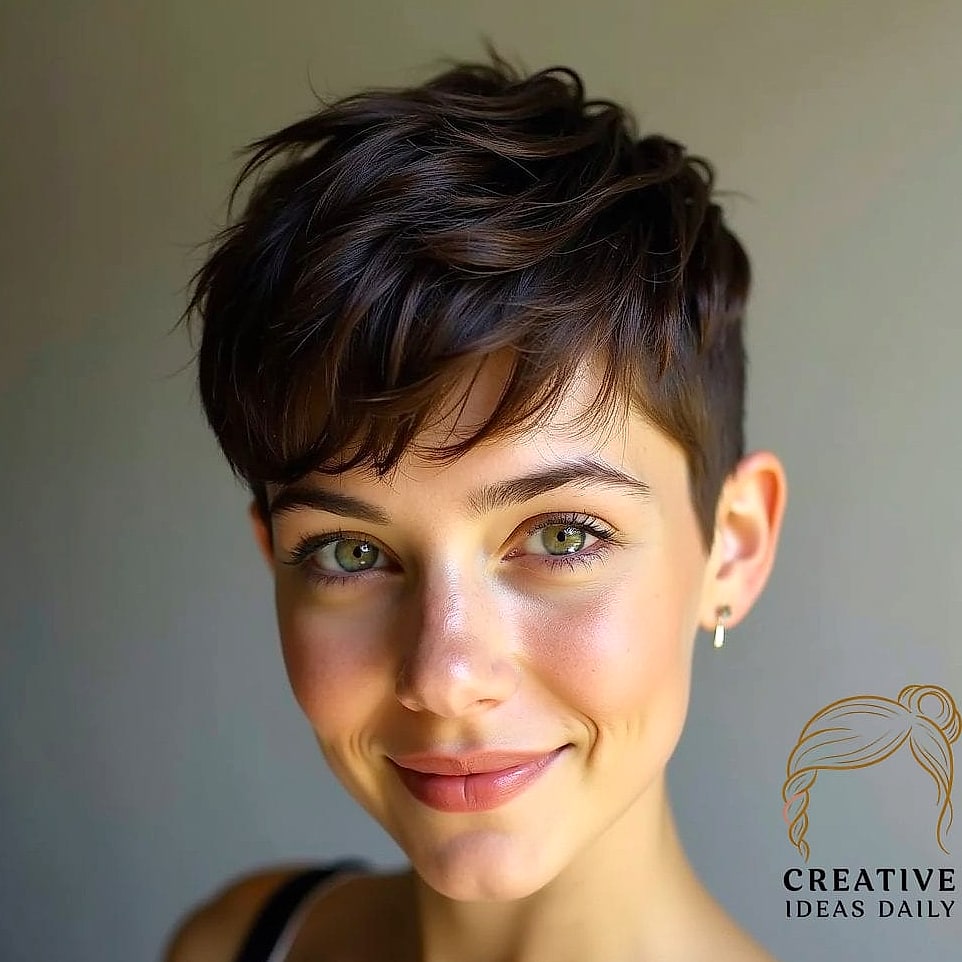 24 Long Pixie Cut Ideas That Are Absolutely Stunning 4 Textured Crop with Side-Swept Bangs