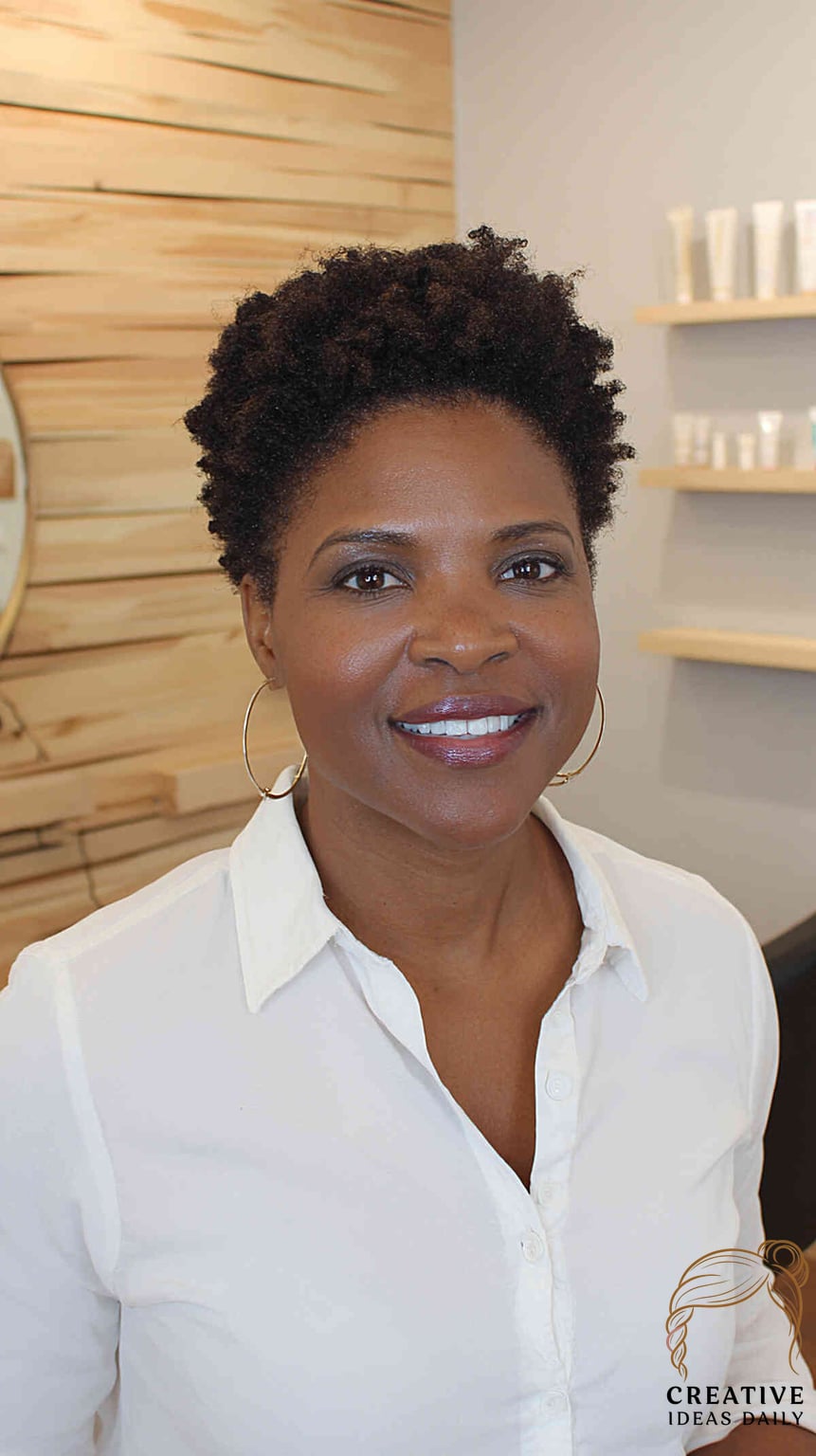 Textured Natural Black Short Curly Hairstyle