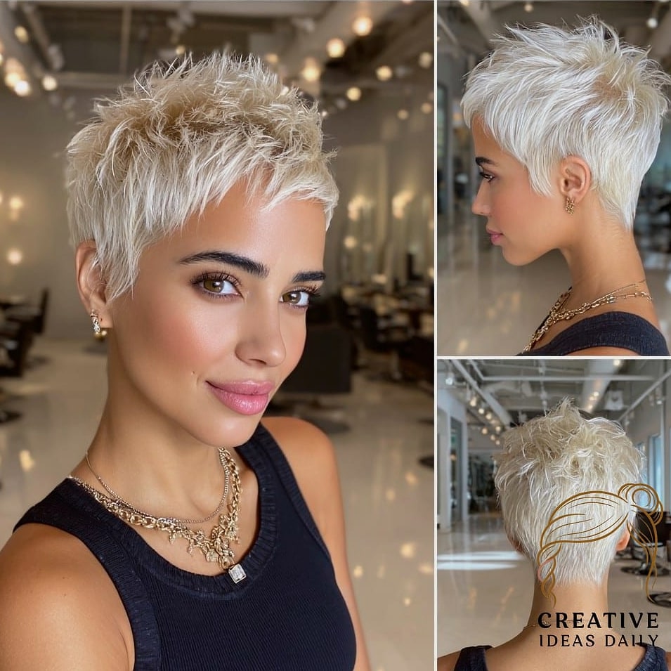Textured Pixie with Long Bangs