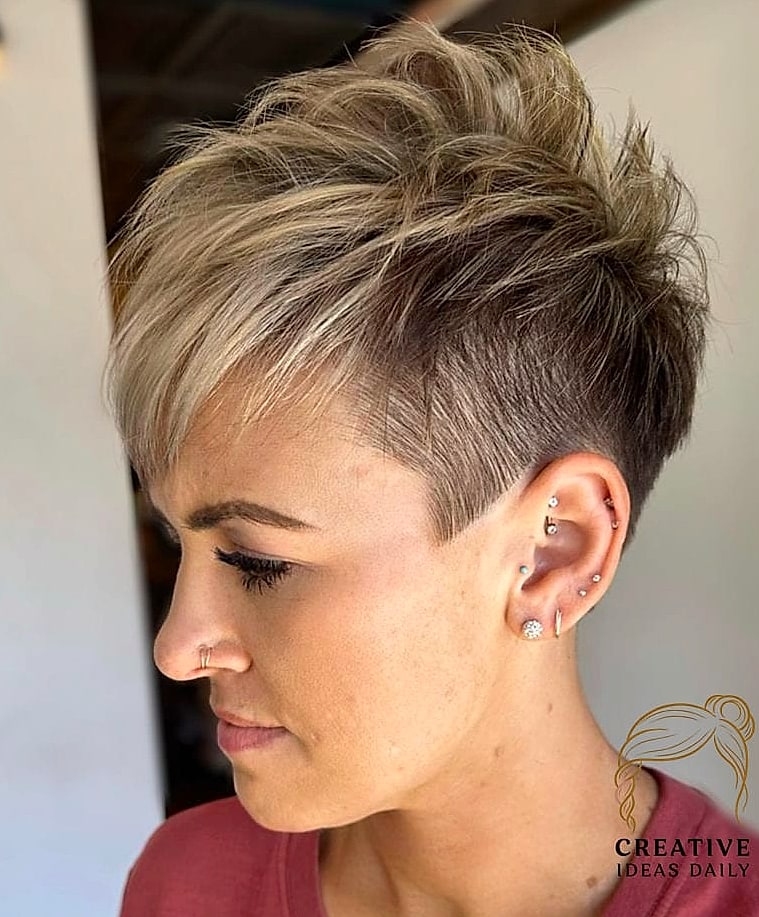 24 Long Pixie Cut Ideas That Are Absolutely Stunning 24 Textured Pixie with Undercut Sides