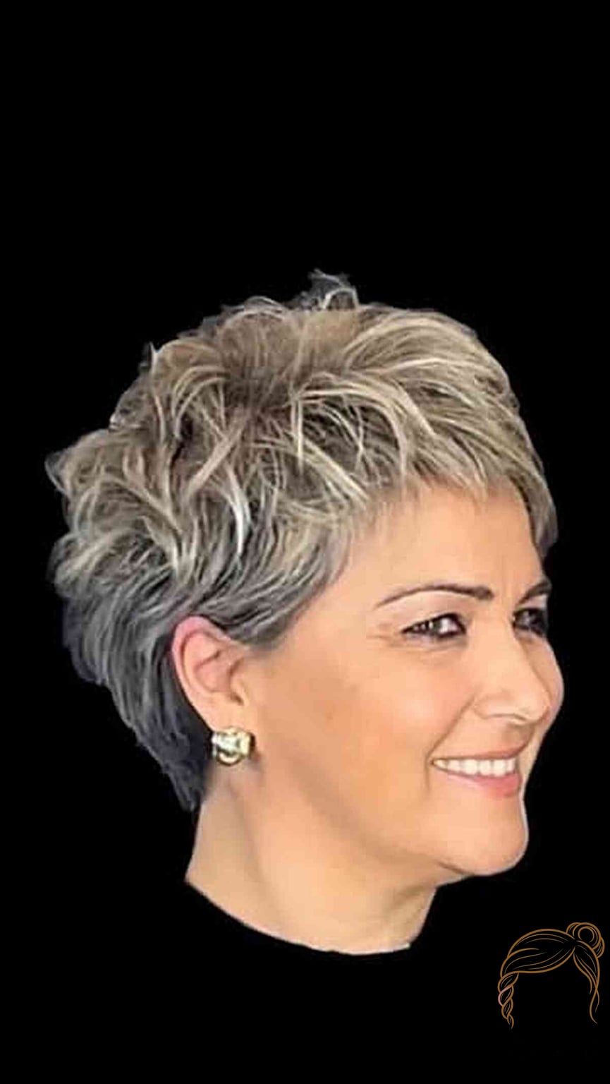 Textured Short Pixie Cut for Round Faces