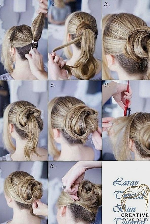 The Twisted Bun with Bangs Left Out