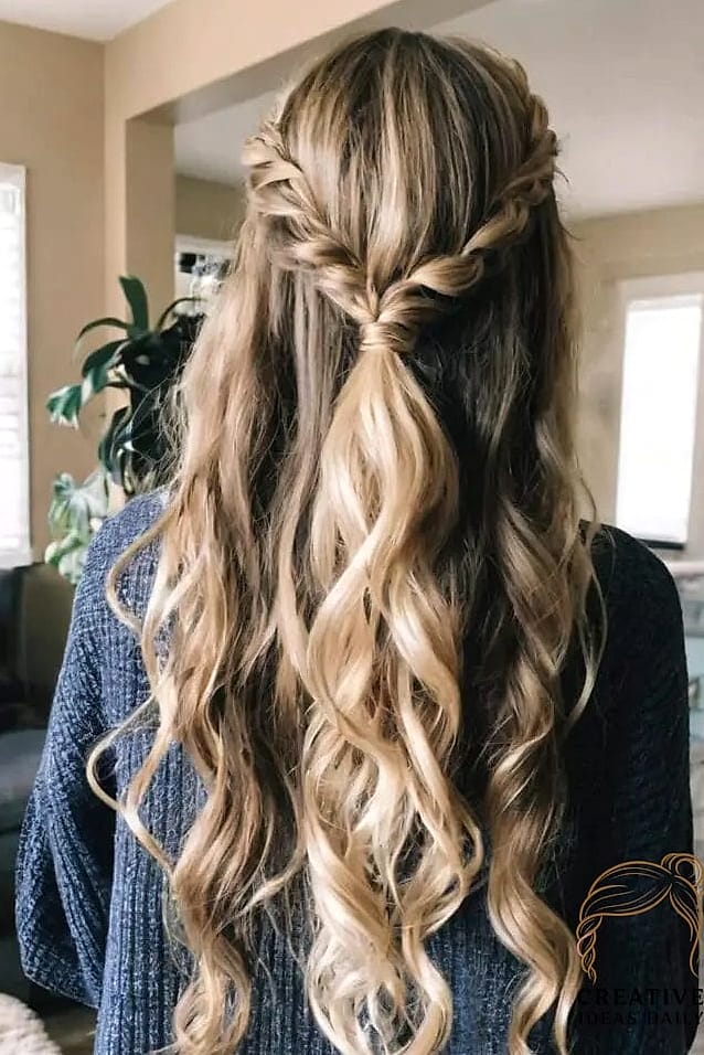 21 Updos For Long Hair Ideas That Are Trending Right Now 16 Twisted Half-Up Updo