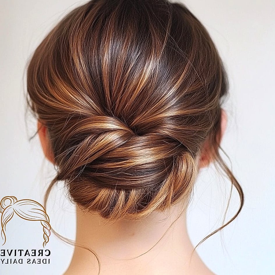 Twisted Updo With Braided Accent Piece