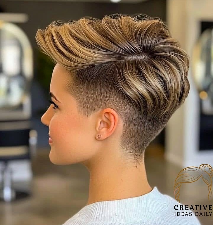 Undercut Pixie with a Band Tee