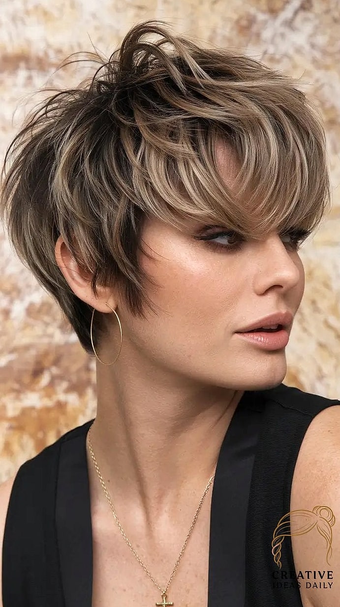 Voluminous Crown Pixie