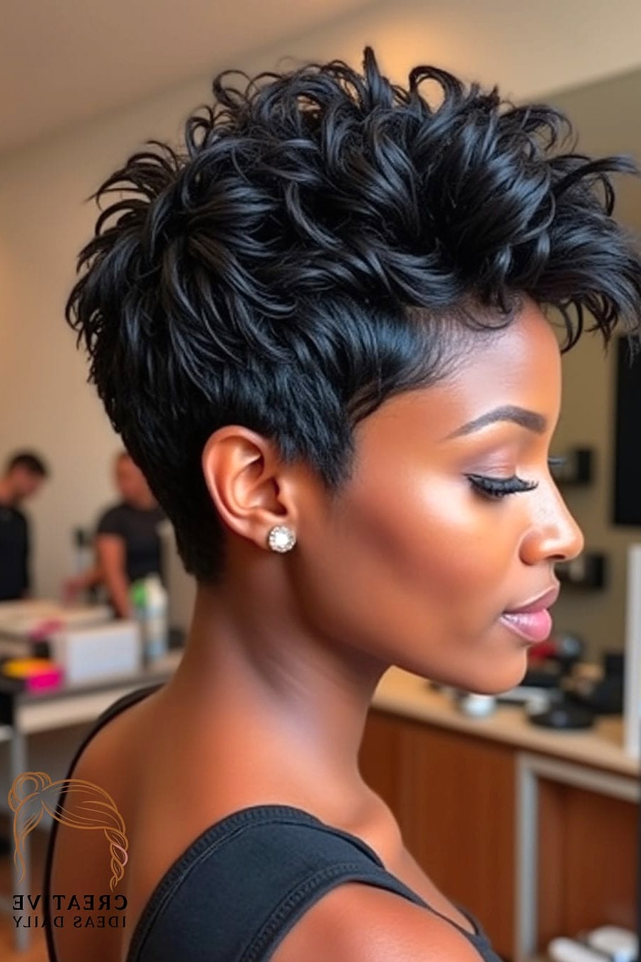 Voluminous Pixie with Shorter Layers