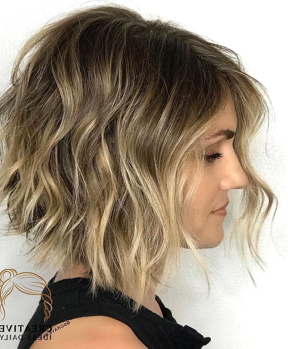 Wavy Bob with Middle Part