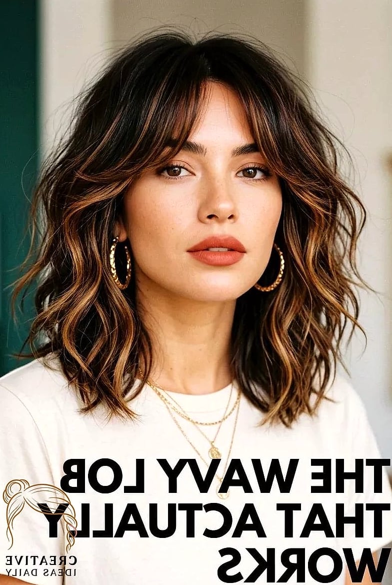 Wavy Lob With Curtain Bangs