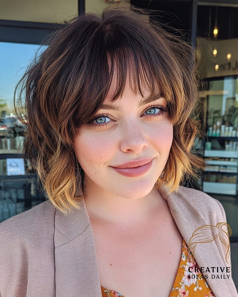 Wavy Lob with Face-Framing Layers