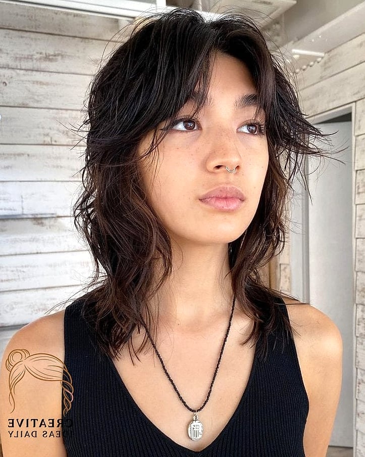 21 Asian Short Hair Ideas That Are Trending Right Now 8 Wolf Cut with Bangs