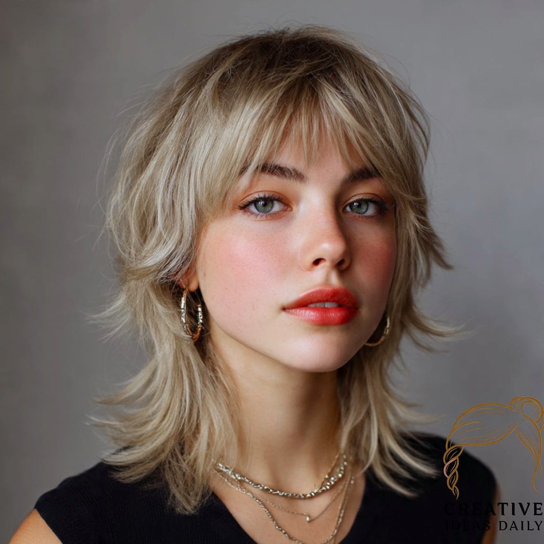 27 Medium Length Hair Ideas Every Woman Needs to See 5 Wolf Cut With Choppy Ends